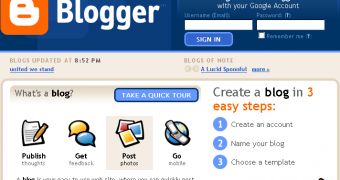 The Main Page of Blogger