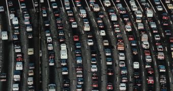Traffic jam in the UK