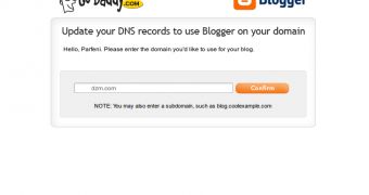 The Go Daddy DNS configuration tool for Blogger