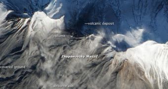 EO-1 image of the Zhupanovsky Volcano, in the Kamchatka Peninsula, Russia, taken on November 5, 2013