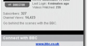 The interface of the YouTube BBC page