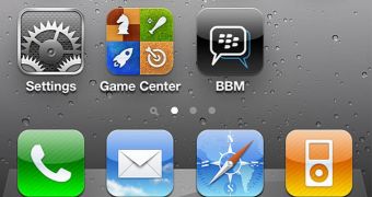 BlackBerry Messenger (BBM) icon on iOS home screen