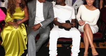 Beyonce, Jay-Z, Kanye West and Kim Kardashian at the BET Awards 2012