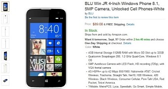 BLU Win JR with Windows Phone 8.1 Now Available on Amazon at $89 (€69)