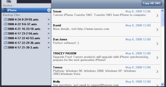 Tansee iPhone Transfer SMS example