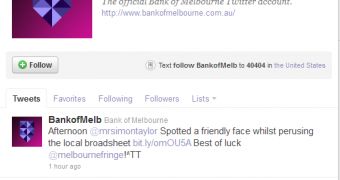 Bank of Melbourne Twitter account