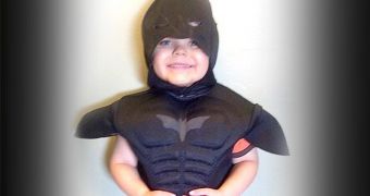 Miles gets dressed up as Batman