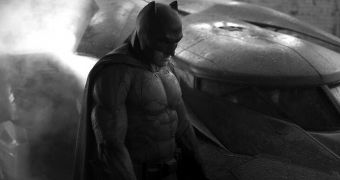 Sad Ben Affleck is sad Batman in first “Dawn of Justice” photo in character