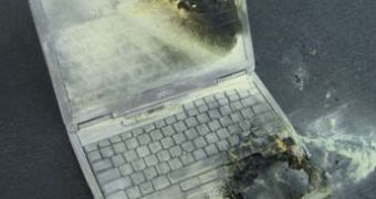 Exploding batteries can cause damage to the human operator. Notebooks do not survive.