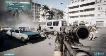 A screenshot from the Battlefield 3 gameplay video