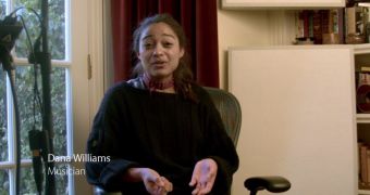 Musician Dana Williams telling the story of Apple's short film