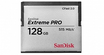 Behold, a 128 GB CFast 2.0 Flash Card from SanDisk