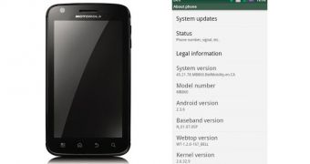 Bell Motorola ATRIX 4G "About phone" screenshot