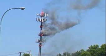 Cell tower burns near Bensalem