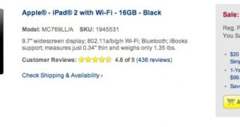 Best Buy iPad 2 listing