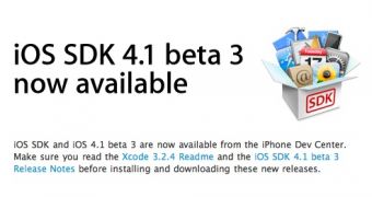 Apple releases Beta 3 of iOS 4.1 and iOS SDK 4.1