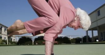 Bette Calman, 83, shows the benefits of yoga