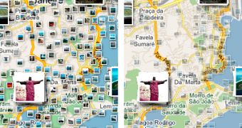 Side-by-side comparison of the old and the new photo layer in Google Maps
