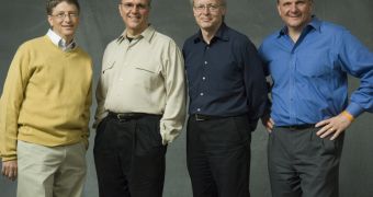 Microsoft Chairman Bill Gates, Chief Research and Strategy Officer Craig Mundie, Chief Software Architect Ray Ozzie and CEO Steve Ballmer