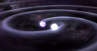 Artist's rendition of a binary star system