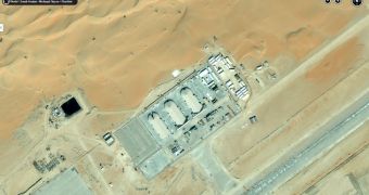 The military base is only visible on Bing Maps