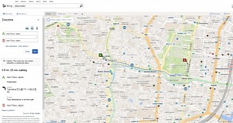 Bing Maps not provides detailed walking instructions in Japan