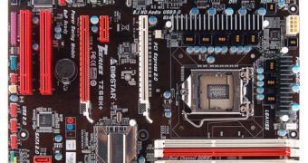 Biostar TZ68K+ LGA 1155 motherboard with Intel Z68 chipset - Top view