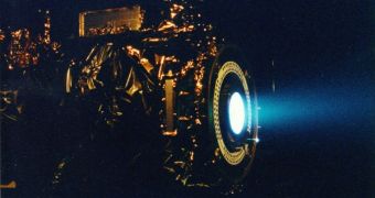 Image of an ion thruster