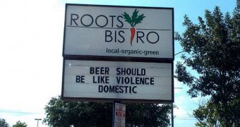 The Roots Bistro pokes fun at domestic abuse in billboard