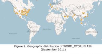 WORM_OTORUN.ASH's geographic distribution