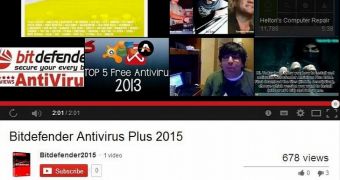 YouTube video advertising fake Bitdefender Antivirus Plus 2015