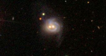 Markarian 739 features twin, supermassive black holes at its core