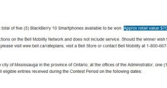 Bell BlackBerry 10 contest excerpt
