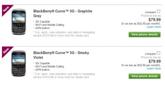 BlackBerry Curve 3G On Sale at T-Mobile