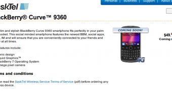 BlackBerry Curve 9360 at SaskTel
