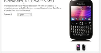 BlackBerry Curve 9360 at Bell