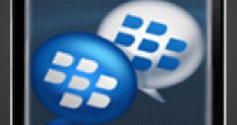 Blackberry Messenger app promo on iPhone 4 screen (collage)