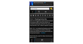 BlackBerry OS 10.2.1 to sport a Floating Action Bar