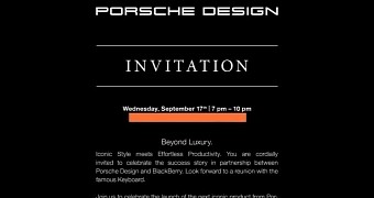 BlackBerry Porsche Design P'9983 launch invitation