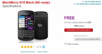 BlackBerry Q10 at Vodafone UK
