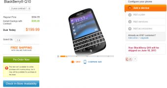 BlackBerry Q10 on pre-order at AT&T