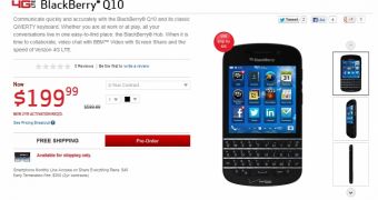 BlackBerry Q10 now on pre-order at Verizon