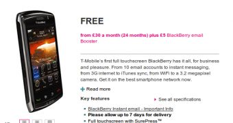 BlackBerry Storm 2 now available from T-Mobile UK