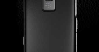 The back case of BlackBerry Bold, which might be similar to the one of Thunder 9500