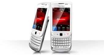 White BlackBerry Torch 9800 at Rogers