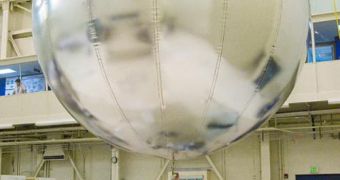 JPL scientists are seen here testing a balloon that could one day fly in the Venusian atmosphere