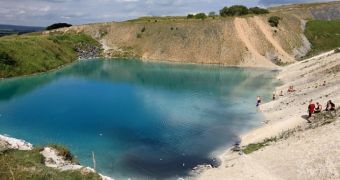 So-called blue lagoon in Derbyshire is actually a disused quarry