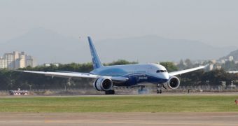This is the Boeing 787 Dreamliner, seen here landing in South Korea, during the 2011 Seoul Air Show