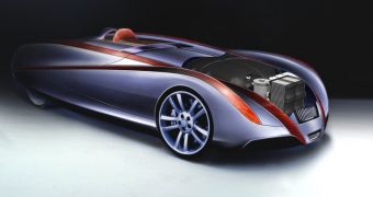 An artist's impression of a high performance fuel cell sports car