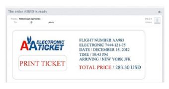 Fake American Airlines email